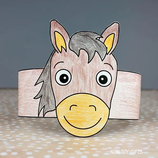 co0loring Horse Paper Hat Printable