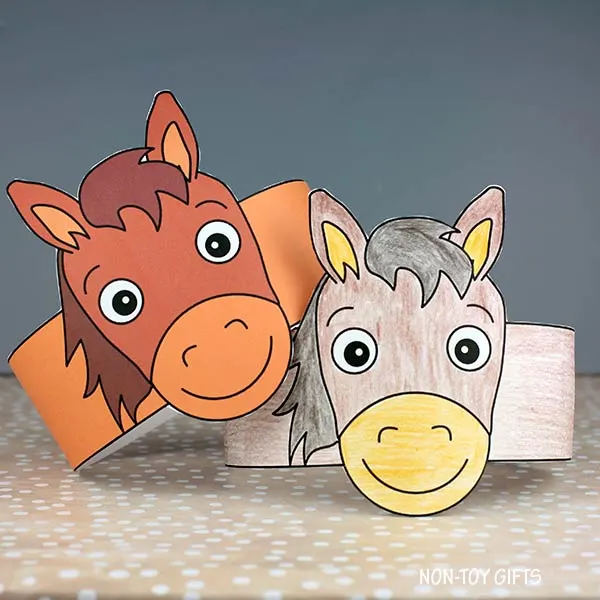 Horse Paper Hat Printable for preschoolers