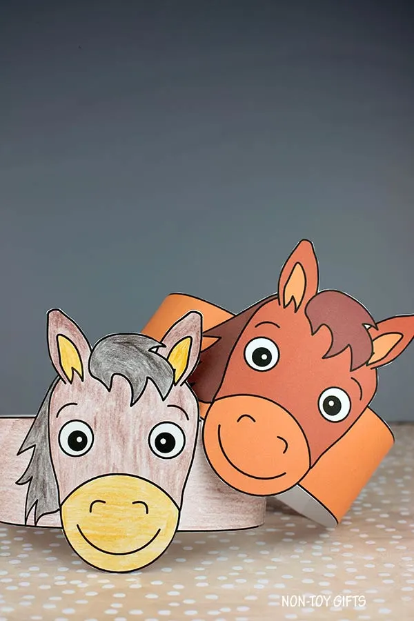 Horse Paper Hat Printable for kids