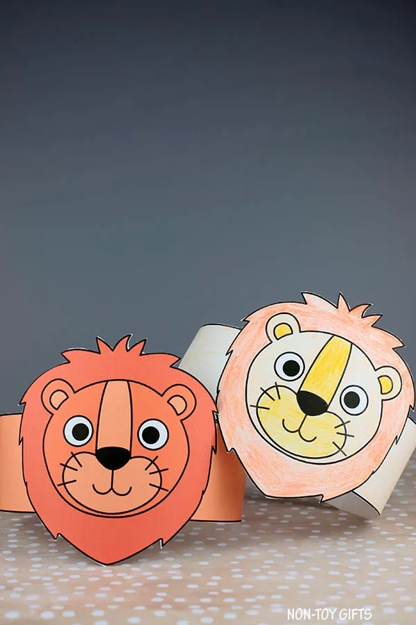 Lion Paper Hat Printable for kids