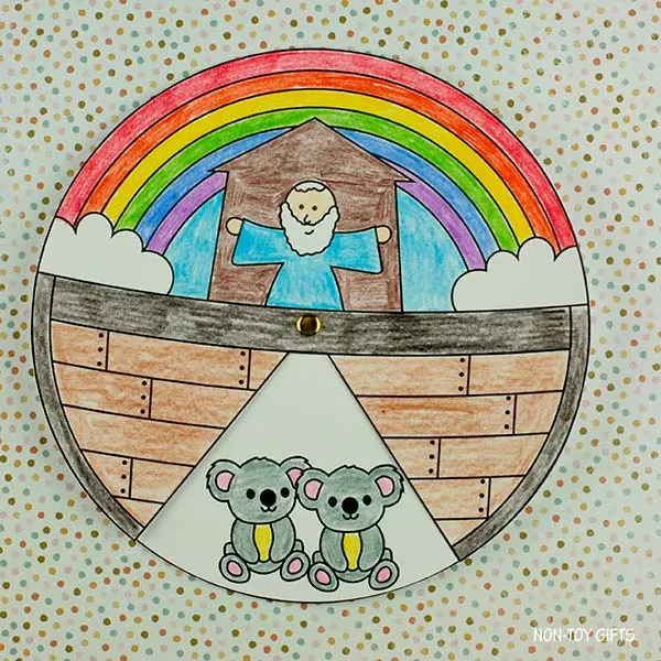 Noah's Ark Animals Spinner Craft Printable for kids