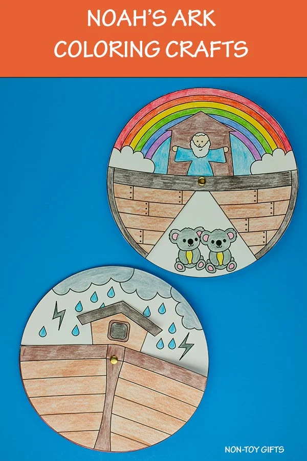 Noah's ark coloring crafts for kids