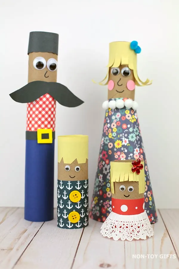 paper roll family craft for preschoolers