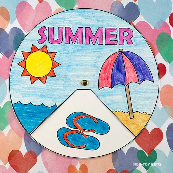 simple Summer spinner craft for preschool