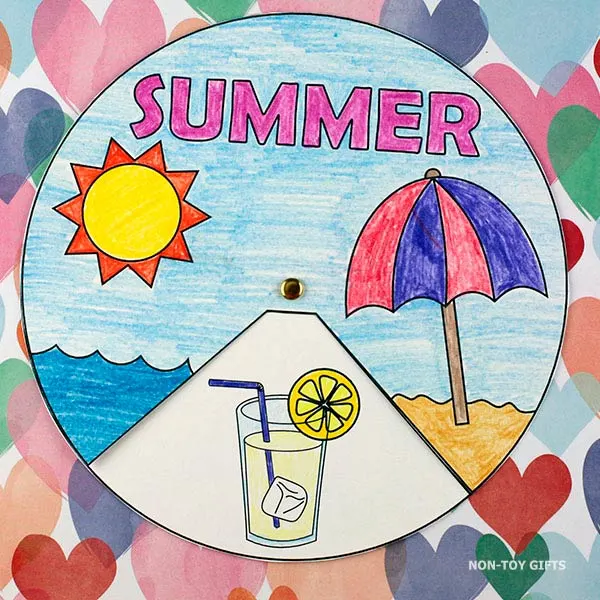 preschool Summer spinner craft 