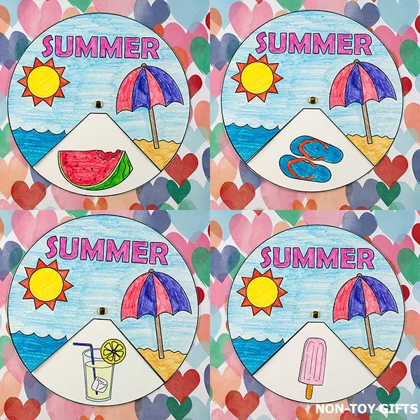 Summer spinner craft template printable
