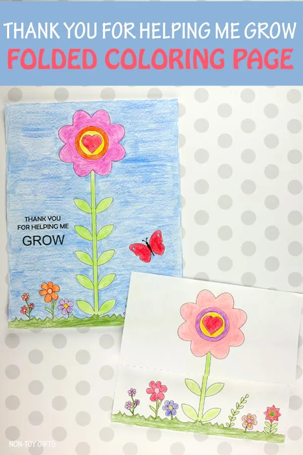 Thank You For Helping Me Grow Coloring Page