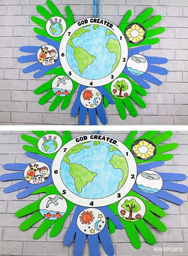 The Creation Story Handprint Craft printable for kids