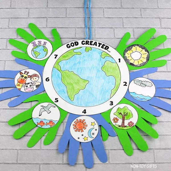 The Creation Story Handprint Craft for preschoolers