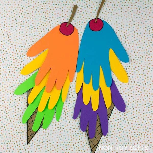 Handprint Ice Cream Craft for preschoolers