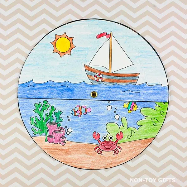 Under the Sea Spinner Craft for preschool