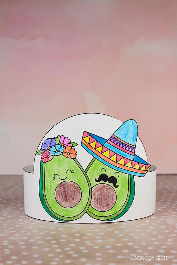 Avocado headband printable template for kids