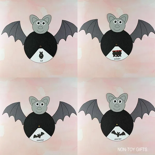 Bat life cycle craft printable template