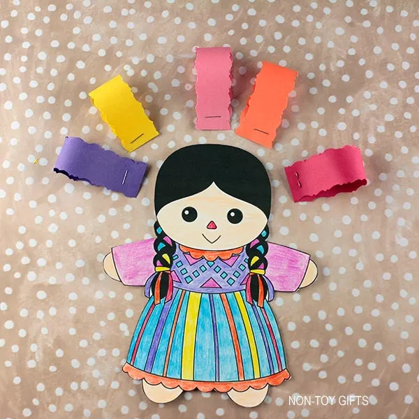 cut out strips of colored paper 