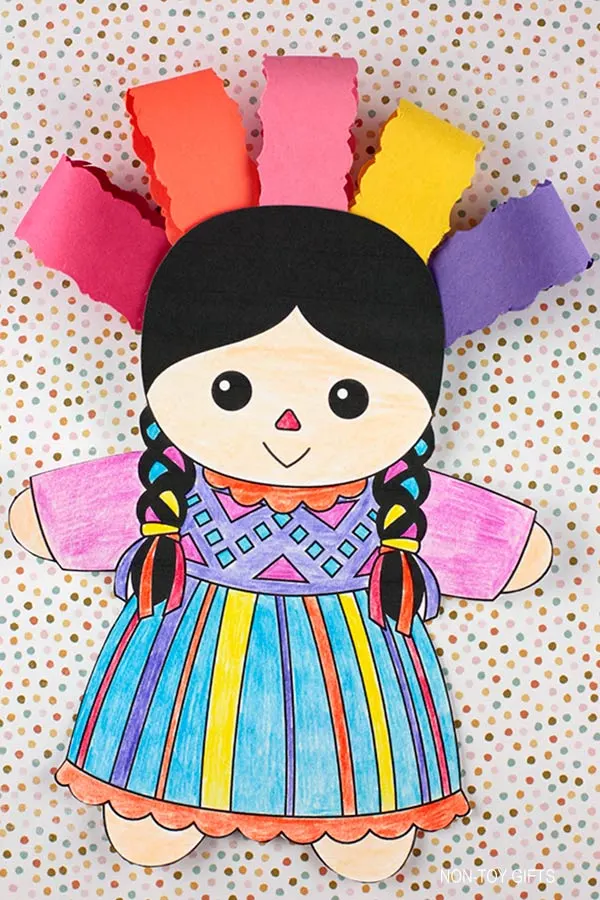 Simple Muneca Lele Mexican doll craft for kids