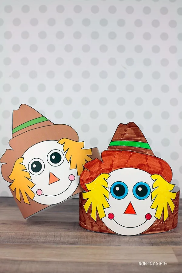 Scarecrow headband for kids with easy printable template