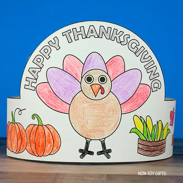 simple Thanksgiving headband printable for kids