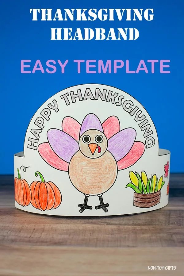 Thanksgiving headband for kids to color