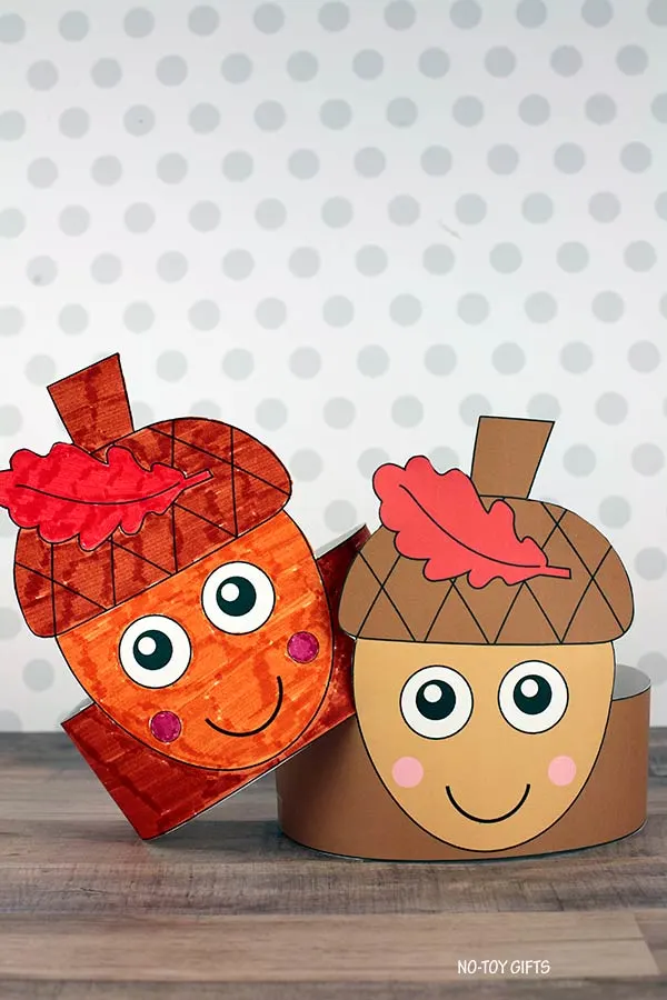 acorn paper hat for kids