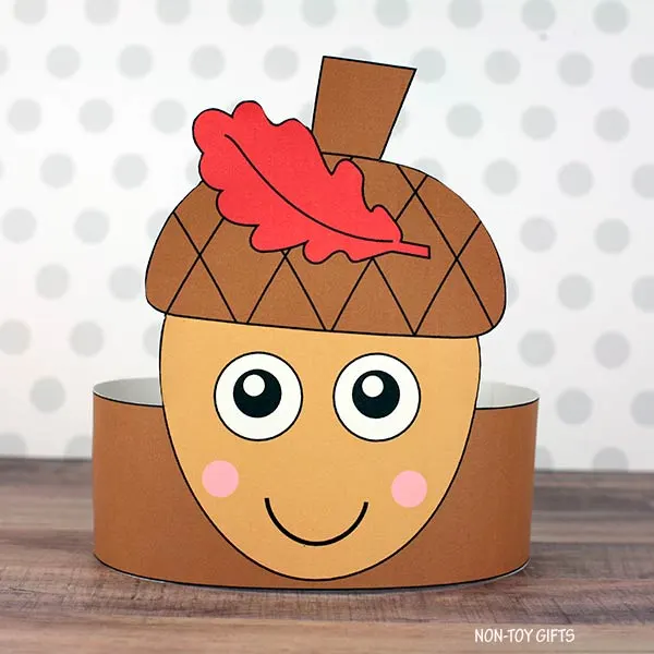 acorn paper hat craft for kids