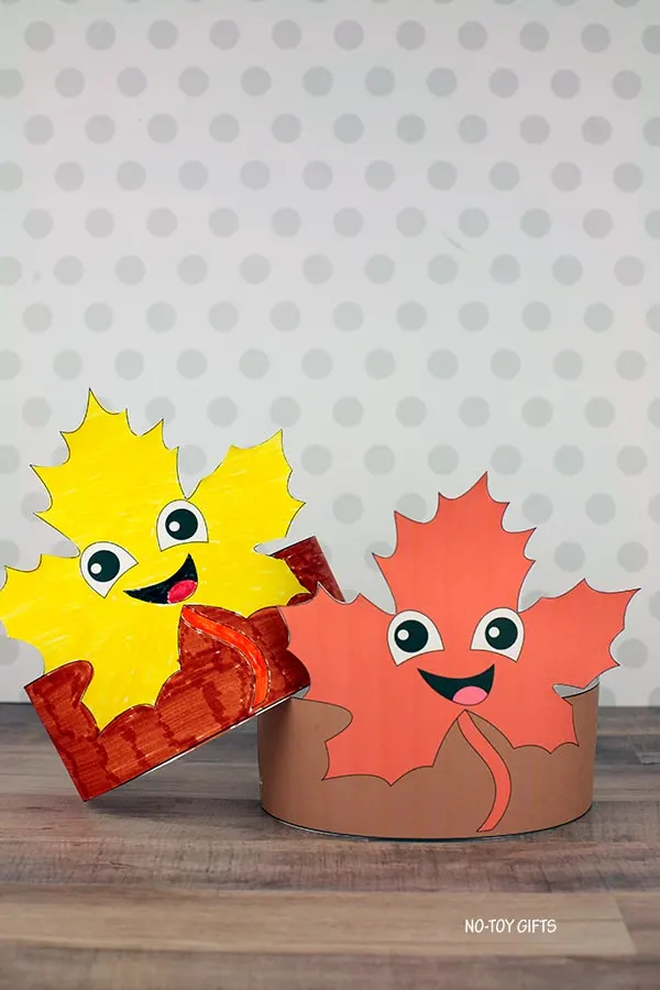 leaf headband craft for kids with easy printable template