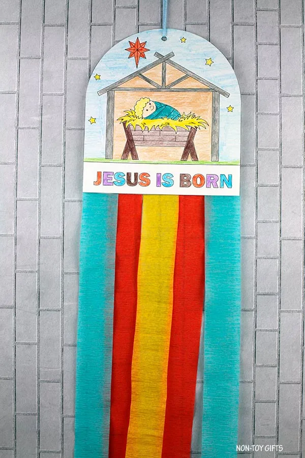 Nativity decoration craft printable template for kids to make for Christmas Sunday School