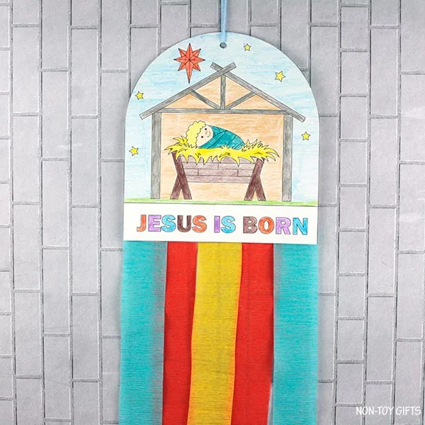 Nativity decoration craft - bible school craft printable for kids