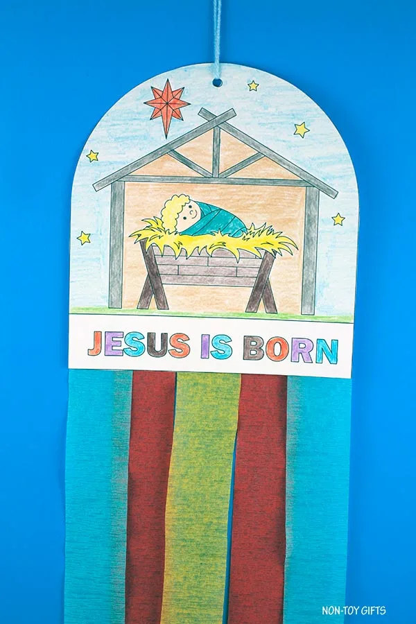 Nativity decoration craft printable for kids - Nativity coloring activity