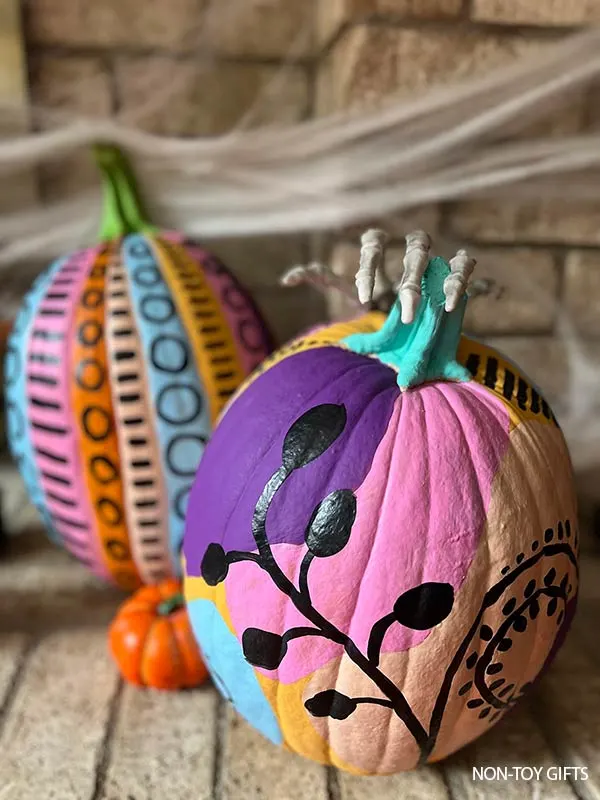 family-friendly pastel painted pumpkins