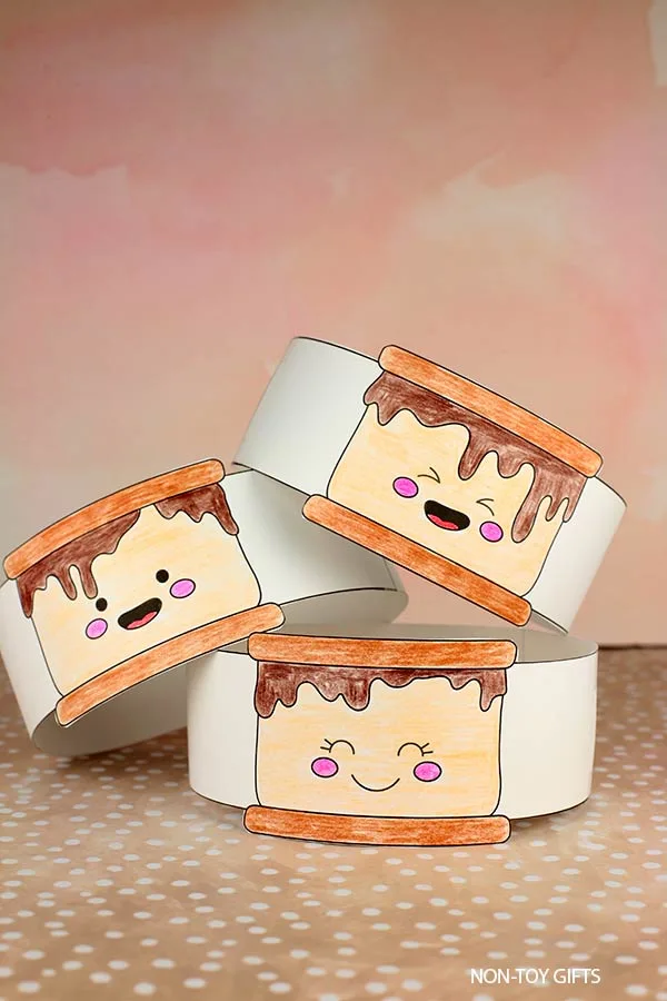Smores paper hat craft for kids
