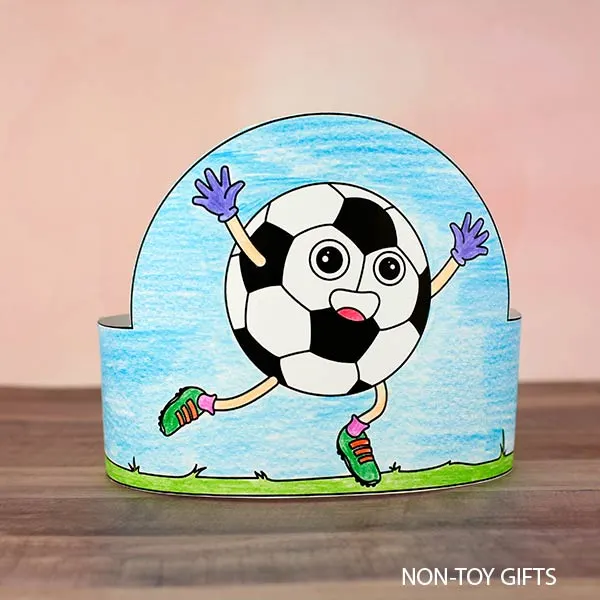 Soccer headband coloring craft for kids