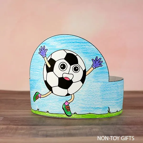 Soccer paper hat craft printable for kids