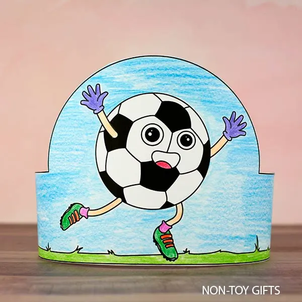 Soccer paper hat printable for kids