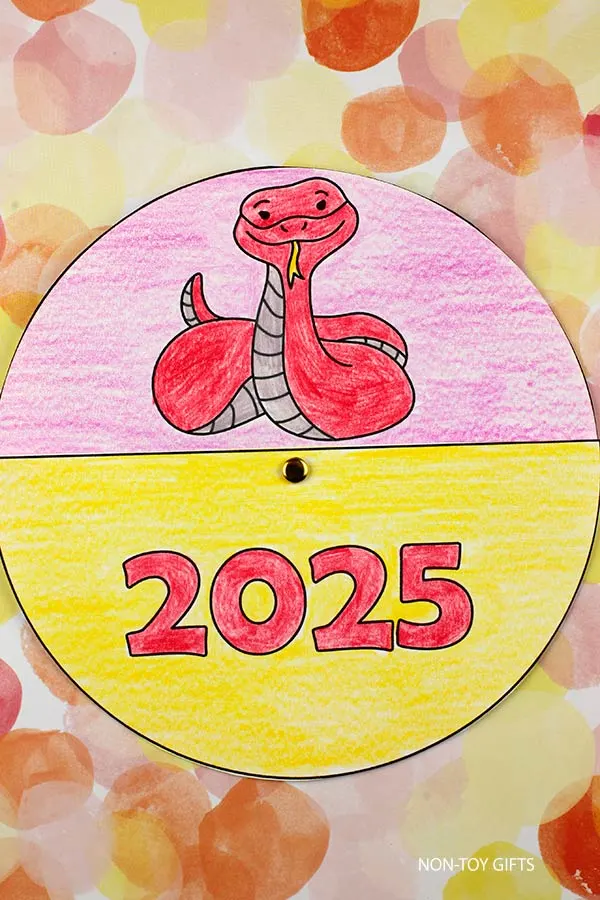 Chinese New Year Snake Spinner Craft for kids
