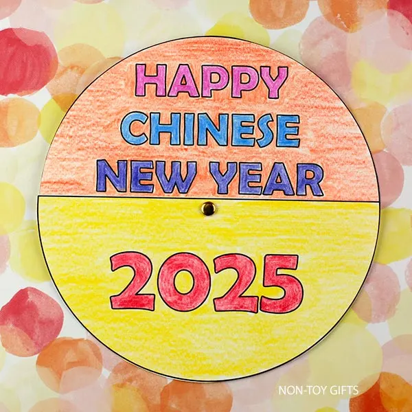 2025 Chinese New Year Snake Spinner Craft printable for kids