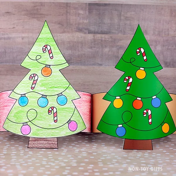 Christmas tree paper hat craft for kids to make for the holidays