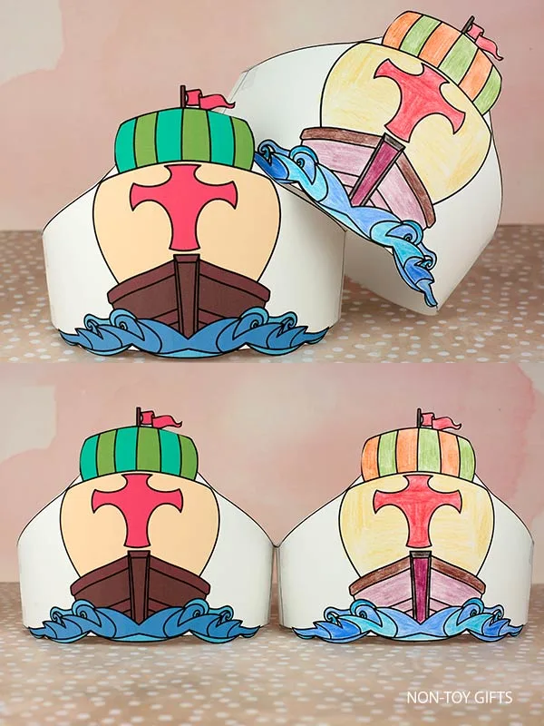 Mayflower paper hat craft for preschool and older kids