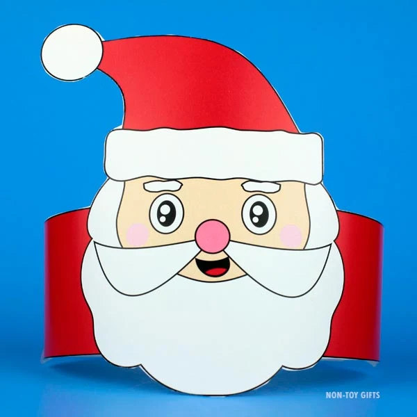 easy Santa paper hat craft for kids to make for Christmas