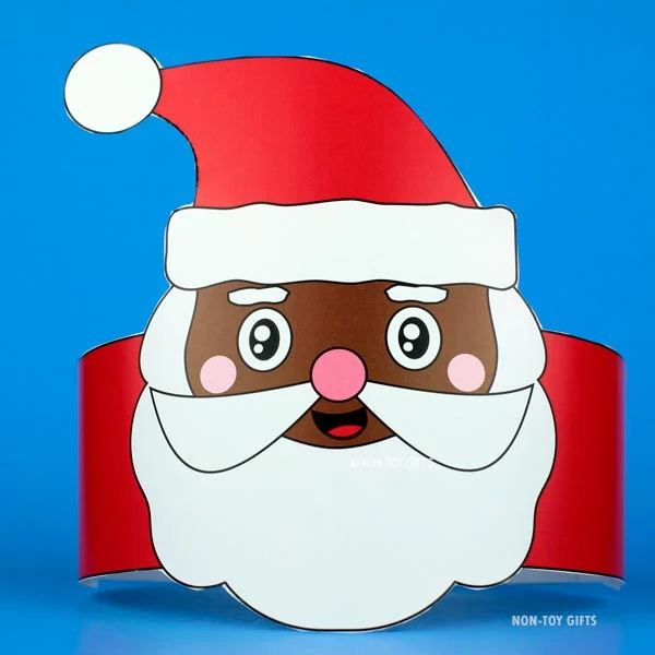 easy black Santa paper hat craft printable for kids