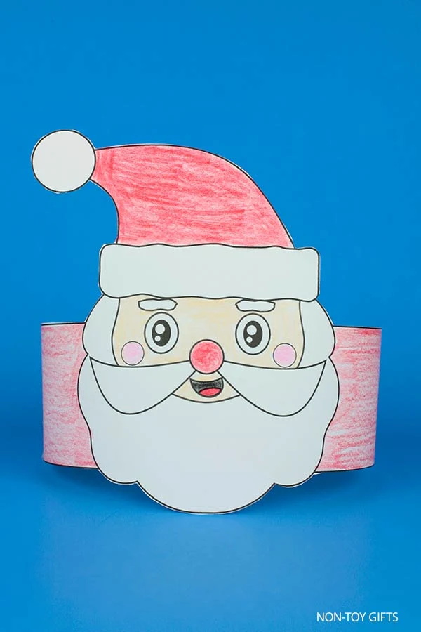 Santa paper hat printable for preschoolers