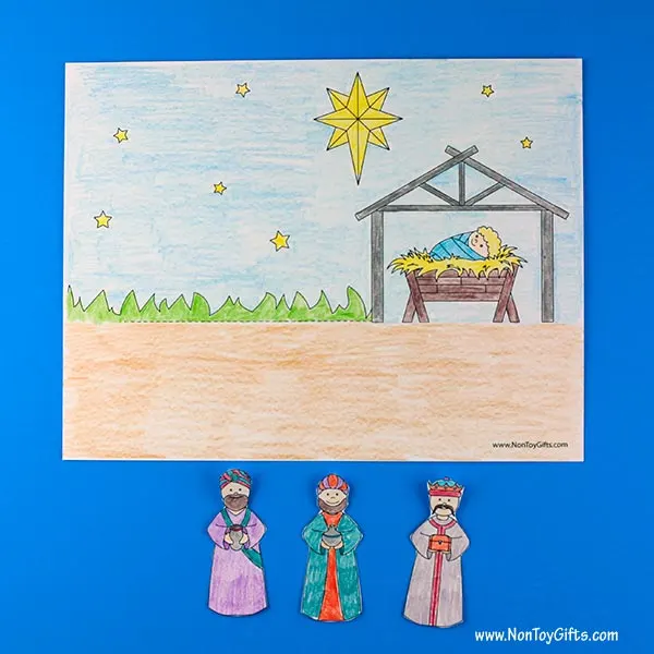 color the nativity craft printable