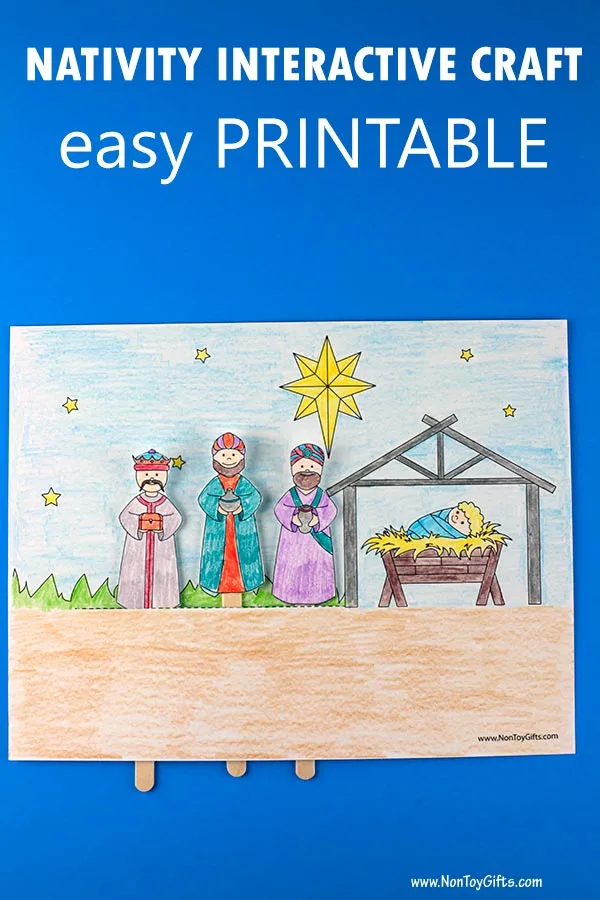 Wise men interactive craft printable for kids to make at Christmas Sunday School.