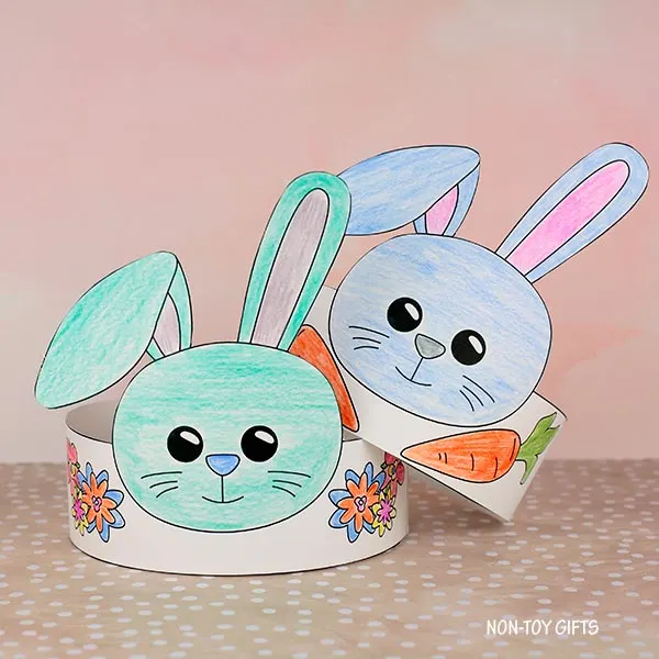fun and easy bunny paper hat craft for kids