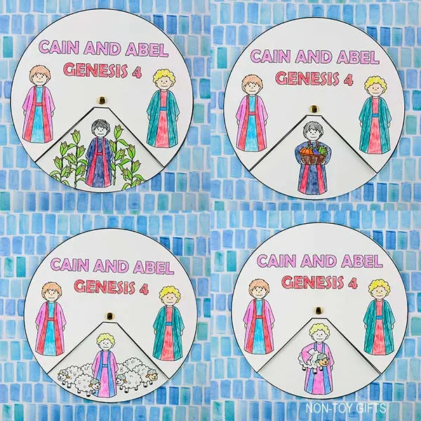 Genesis 4 Cain and Abel spinner craft printable 