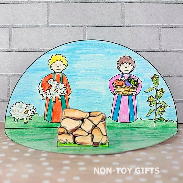 Cain and Abel diorama craft printable
