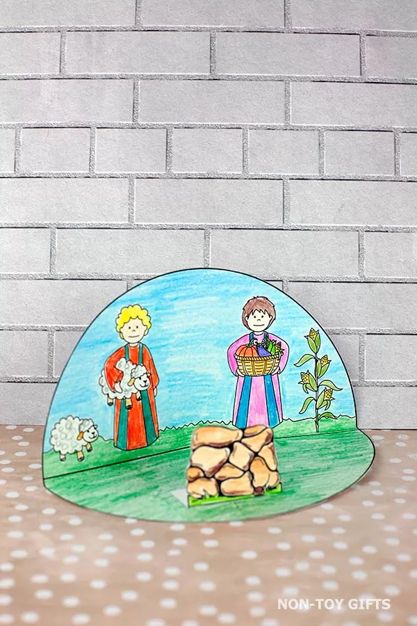 Cain and Abel diorama craft printable for kids