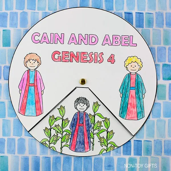 Cain and Abel spinner craft printable preschool