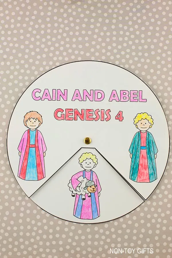 Cain and Abel spinner craft printable for kids