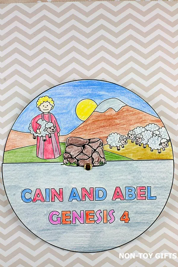 Cain and Abel coloring craft printable for kids to make for Sunday School