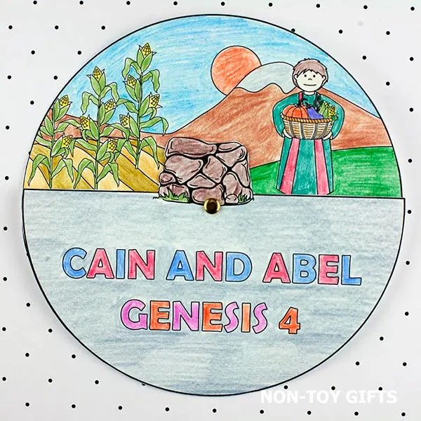 Cain and Abel coloring bible craft printable for kids